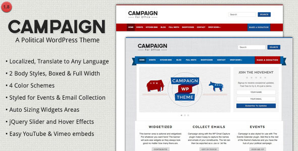 Campaign id. Theme campaign. TOWNPRESS WORDPRESS. Campaign WORDPRESS Theme for political Celebration campaign sites.